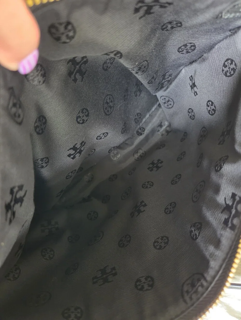 Tory Burch Black Perforated Tote